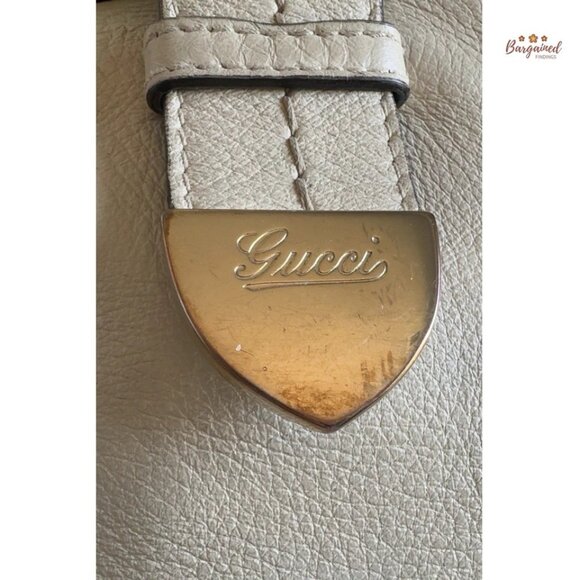 Authentic GUCCI Cream Leather Guccissima Signoria Medium Dome Satchel Bag - Picture 2 of 15